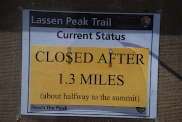 Lassen Peak closed